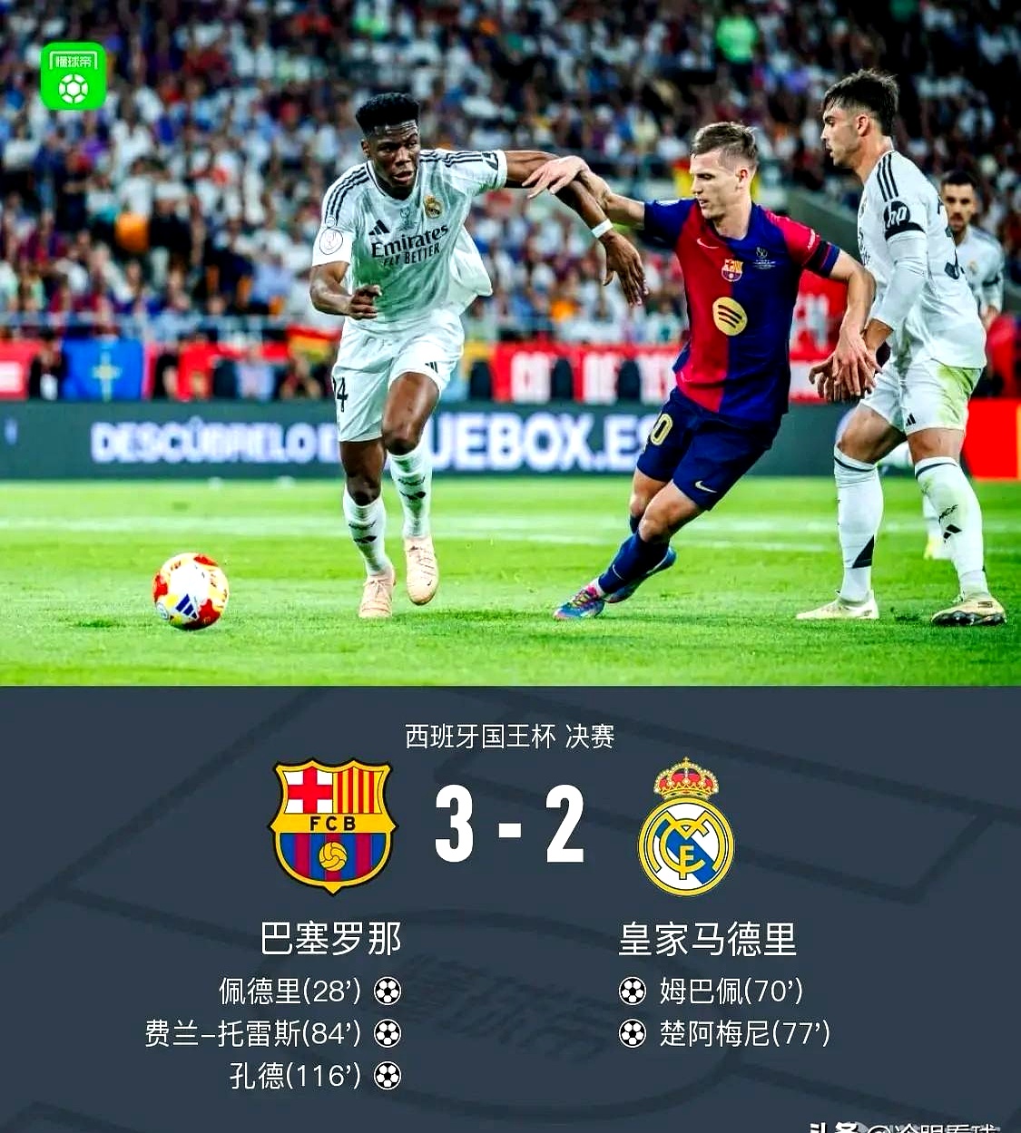 巴塞罗那击败皇家马德里，积分榜上领先的简单介绍